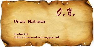 Oros Natasa névjegykártya